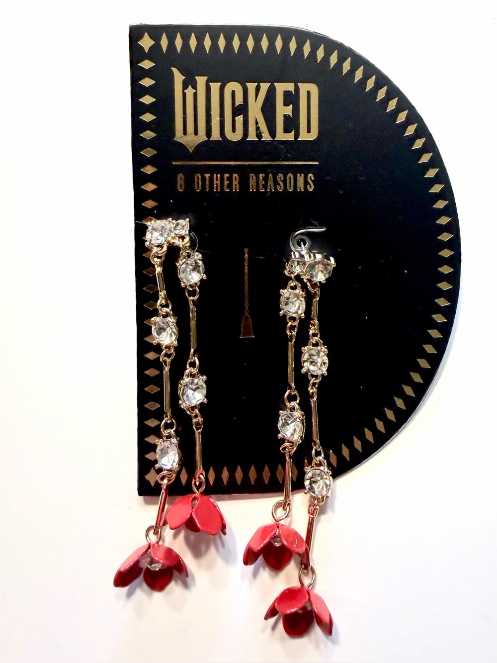 8 Other Reasons x Wicked Enchanted Droplet Flower Dangle Earrings Red Gold New